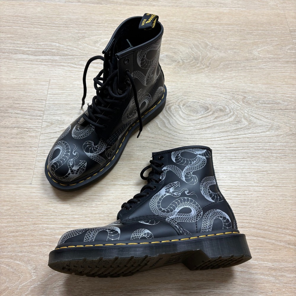 Dr. Martens 1460‎ Snake Print Leather Boots Women's 6
